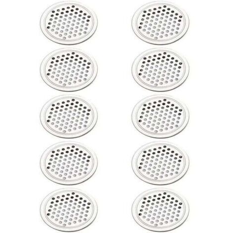 20 Pièces Grille Aeration Ronde Inox Grille de Ventilation Aeration Couvercle Cercle pour Armoire Placard Air évacué Grille d'évacuation Ventilation pour Cuisine Meubles Bouche Aération (53mm) (1/4)