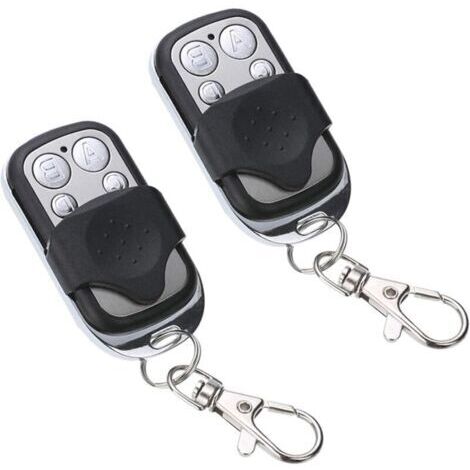 Télécommande sans fil, clonage programmable d'automatisation, ABS et aluminium de haute qualité, télécommande de porte universelle 433 MHz pour portes de garage automatiques [Pack de 2 (1/5)