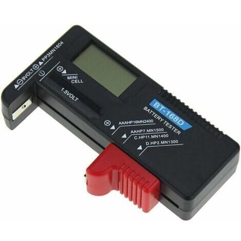 Testeur de Batterie, Diagnostic de capacité de détecteur de testeur de Batterie numérique Vérificateur de Tension pour AAA AA Pile Bouton Bt-168D (1/4)