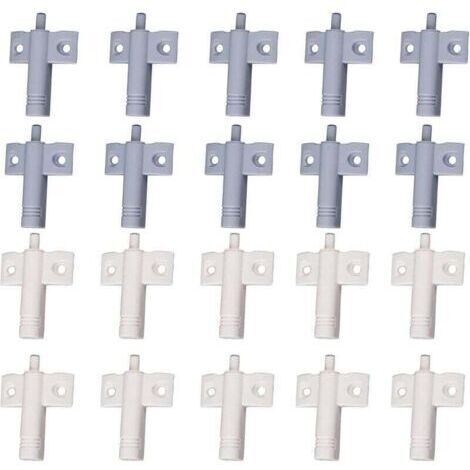 Lot de 20 amortisseurs de porte de cuisine en ABS haute résistance recyclable pour réduire le bruit pour bureau/armoire/tiroir et porte (blanc + gris) (1/4)
