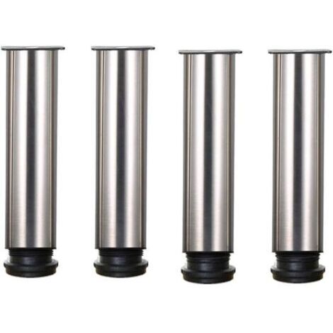 Pieds de meuble réglables 200 mm Acier inoxydable 304 Hauteur ajustable 0-15 mm Base ABS pour protection sol Lot de 4 (1/3)