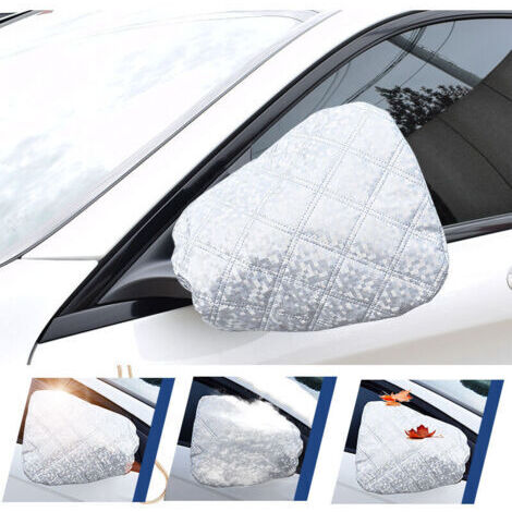 2 PCS Voiture Retroviseur Couverture Protection Hiver Universelle Taille Anti Givre Neige Glace Pluie Soleil-33 x 27cm (1/4)