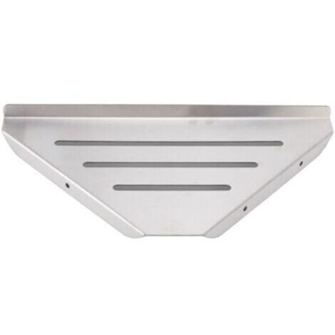 tagère de douche d'angle forme triangulaire poinonnage simple couche stockage efficace Style décontracté porte-shampooing en acier inoxydable (1/4)