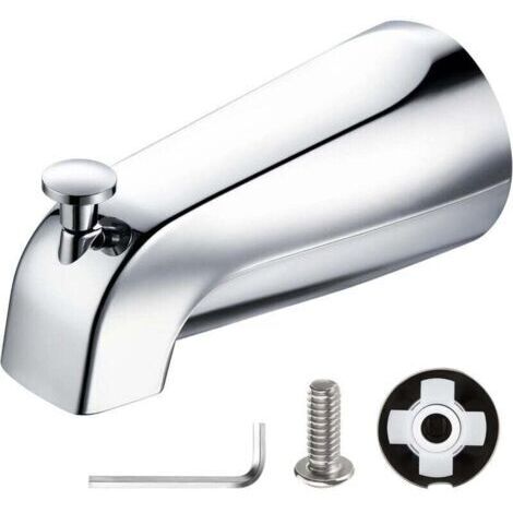 1 bec de baignoire à enfiler avec inverseur, robinet de baignoire de salle de bain, convient aux tubes d'eau en cuivre de 1/2" (diamètre de 5/8"), chrome poli, clé hexagonale de 5/32" (1/4)