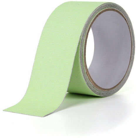 Ruban antidérapant en PVC phosphorescent de 5 m x 5 cm pour escaliers, marches, sols, décoration de sécurité (1/4)