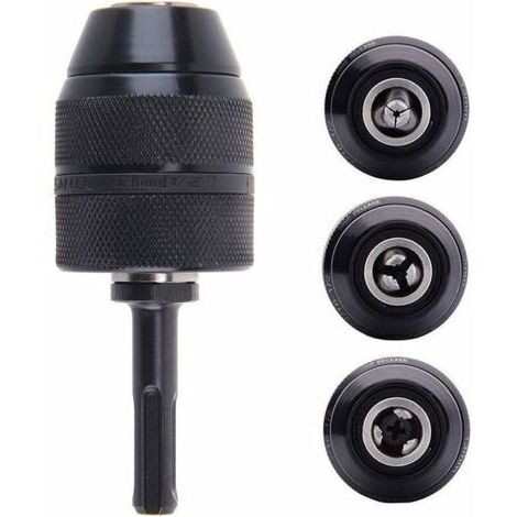 Adaptateur Sds Plus Mandrin autoserrant à fermeture rapide 2-13 mm Mandrin Professionnel Robuste 1/2-20UNF Perceuse Sans Clé de Mandrin à Fermeture Rapide Avec Adaptateur SDS-- (1/5)