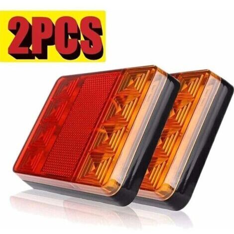 2 PCS Feux Arrière pour Remorque Led éclairage Arrière Lampe de Freinage Imperméable Universel Signal Indicateur pour Camion Caravane (1/4)