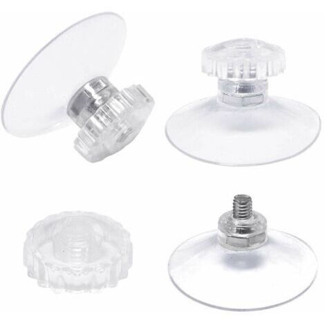 Lot de 30 ventouses transparentes Ø 45 mm Charge maximale 2 kg Filetage et écrous moletés Pour surfaces lisses et non poreuses (1/5)