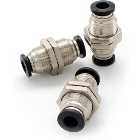 3 Pièces Connecteurs Pneumatiques, Raccord de Cloison Pneumatique, , Peut Etre Utilisé pour Fixer et Connecter la Trachée(PM-4 Noir) (1/5)