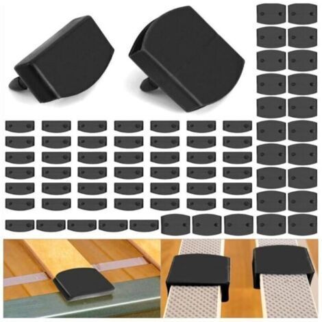 72 Pcs Capuchons Lattes pour Sommier, 48 x Embout de Lattes et 24 x Supports Centraux, Capuchons de Remplacement en Plastique pour Lattes 5,3 cm - 5,5 cm (5,5 cm x 9 mm l'Intérieur) (1/4)