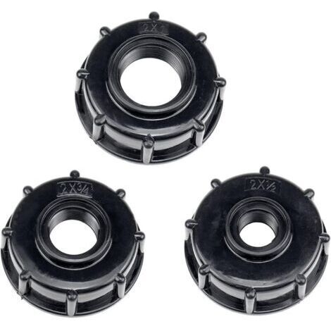 Adaptateur de réservoir de vidange IBC 3 pièces Adaptateur de couvercle de réservoir d'eau en plastique en S60 x 6 Raccords d'adaptateur IBC Robinets à filetage épais 1/2 3/4 1 pouce N (1/5)