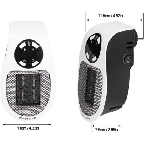 Mini Radiateur Mini radiateur électrique 500W, noir et blanc, Portable, mural, pour la ...