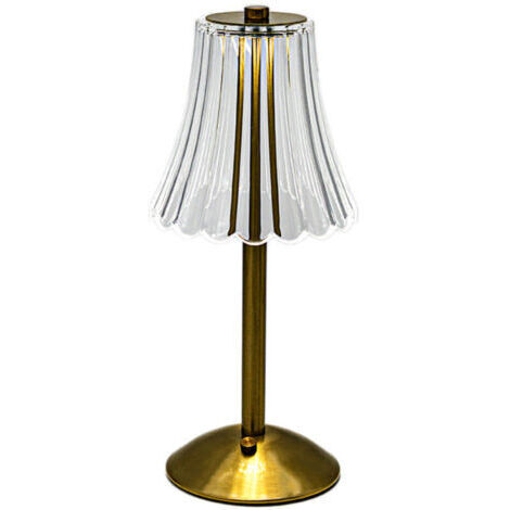 Lampe de Table Sans Fil, Lampe de Chevet Tactile Dimmable, 3 Couleurs USB Rechargeable Lampe de Table LED Cristal pour Chambre, Chevet, Salon, Restaurant, Or (1/5)