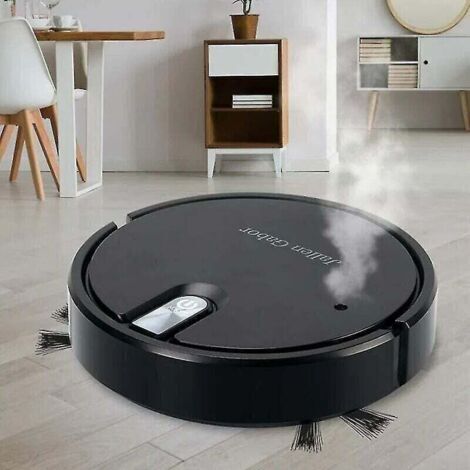 Aspirateur Robot Aspirateur sans fil 5 en 1 avec lumières d'ambiance à LED Aspirateur humidifiant-COULEUR : Noir