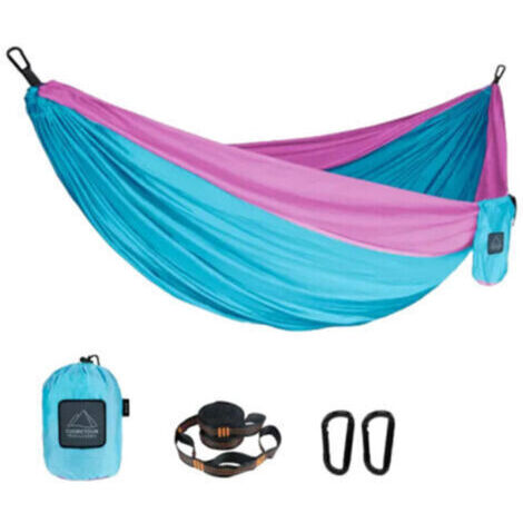 Hamac extérieur en nylon parapluie tissu anti-renversement champ installation rapide camping balançoire hamac portant 300 kg- (1/5)