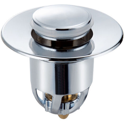 Bonde de lavabo escamotable, bouchon d'évier universel, filtre de vidange escamotable anti-blocage en cuivre en acier inoxydable avec filtre de bouchon de vidange de cuisine et de salle de bain (1/5)