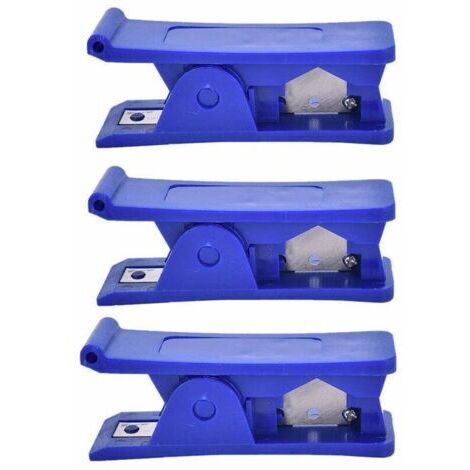 3pcs Coupe tuyau, Coupe-tube en plastique,économique en caoutchouc de silicone souple PVC PU en nylon tube de tuyau en plastique coupe-outil outil de coupe (Bleu) (1/4)