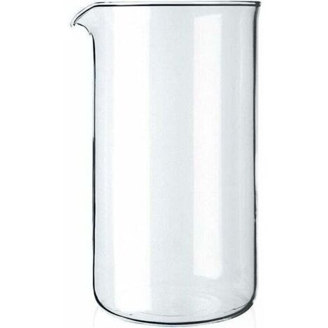 Verre à piston de rechange - 8 tasses - Transparent - 1 litre - Diamètre 10 cm
