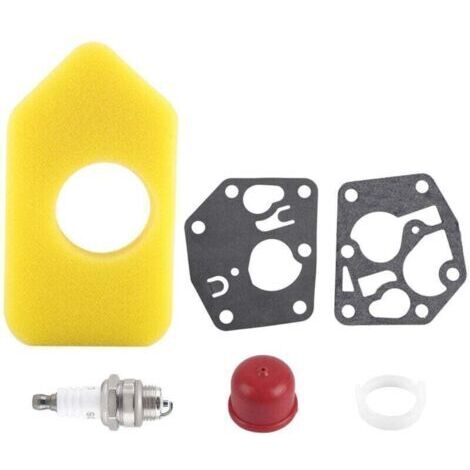 Le kit de joint de diaphragme de carburateur, filtre à air et bougie d'allumage est compatible avec de nombreux petits moteurs Briggs & Stratton. (1/4)
