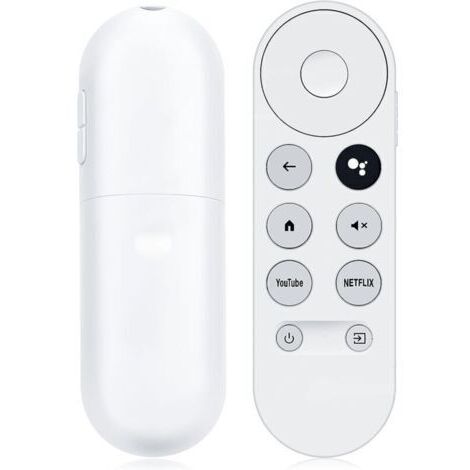 Télécommande vocale Bluetooth IR pour Google Chromecast TV 2020 4K Snow G9N9N Télécommande Google de remplacement avec boutons Netflix et Youtube (télécommande uniquement) (1/4)