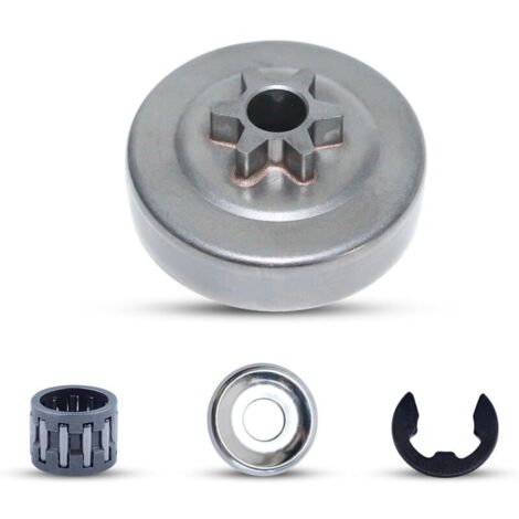 Pignon de Tambour d'Embrayage 3/8" 6 Dents pour Stihl MS170 MS181 018 017 MS180 MS250 MS210 Tronçonneuse Remplacer OEM1123 640 2003 avec E-Clip+Rondelle de Pignon+Roulement à Aiguilles