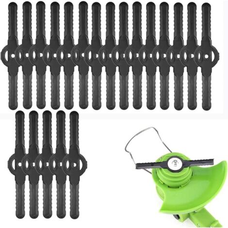 Lot de 20 Lames de débroussailleuse en Plastique, 139 mm Lame débroussailleuses à Gazon, Compatible avec Les Mini tondeuses et Coupe-Bordures 3 en 1 (Noir) (1/5)