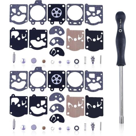 2pcs Kit de Réparation du Carburateur pour Walbro K10-WAT pour Stihl FS86 FS88 FS80 FS90 avce Tournevis Remplace 42030071061 pour Débroussailleuse Tondeuse Tronçonneuse (1/5)