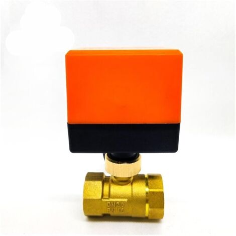 Vanne à boisseau sphérique électrique en laiton, électrovanne de chauffage par le sol à deux voies pour climatisation, adaptée pour DN20, AC220V trois fils deux commandes 4N (1/5)