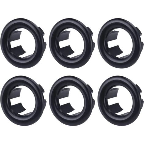 6pcs Anneau de Débordement d’Évier Couvercle Anneau de Trop-Plein de Lavabo Salle de Bain Noir (1/5)
