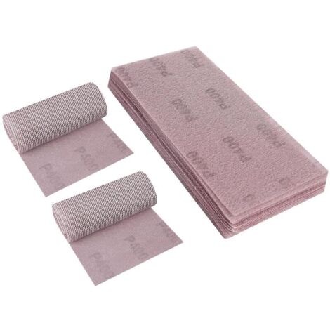 Treillis Feuilles Abrasive 115x230mm, 25 Pièces Papier a Poncer 400 Grains Abrasives Papier pour Ponceuse Vibrante Polir et Enlever La Rouille (1/5)