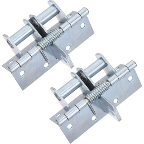 Lot de 2 charnières à ressort à fermeture automatique pour fenêtres et portes - Réduction du bruit et installation facile - Idéal pour la maison, le bureau et les écoles - Argent (1/5)