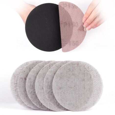 Treillis Feuilles Abrasive 150mm, 30 Pièces Papier a Poncer 150 Grains Abrasives Papier pour Ponceuses pour cloisons sèches