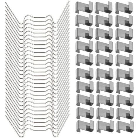 120 Pcs Clips de fixation pour vitre de verre à effet de serre en acier inoxydable (avec 60 clips de fil W pour vitrage en serre et 60 clips de chevauchement en Z pour vitrage de serre) (1/5)