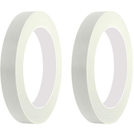 2 Ruban de Masquage à Usage Général 15mm x 50m, pour la Protection des Surfaces Lors de Travaux de Décoration/Peinture, Blanc (1/5)