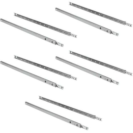 Lot de 5 paires (10 pièces) Coulisses/Glissières à Billes Extrait Partie 17mm x 214mm pour Tiroir (1/5)