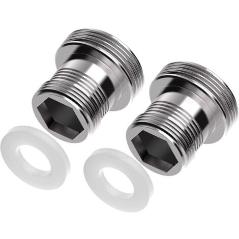 Adaptateur de robinet M18 sur M22 - 2 pièces, adaptateur fileté double pour filetage extérieur M18 et M22 pour aérateur de cuisine filtre à eau (M18-M22) (1/5)
