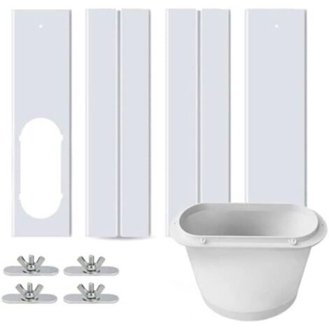 4pcs 1.4m Kit de Glissière de Fenêtre Réglable Plaque Climatiseur Pare-Vent pour Climatiseur Portable (1/2)