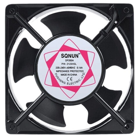 Ventilateur axial haute température 120 x 120 x 38 mm – Pales en métal silencieuses – Optimise circulation air chaud – Compatible poêles et chaudières