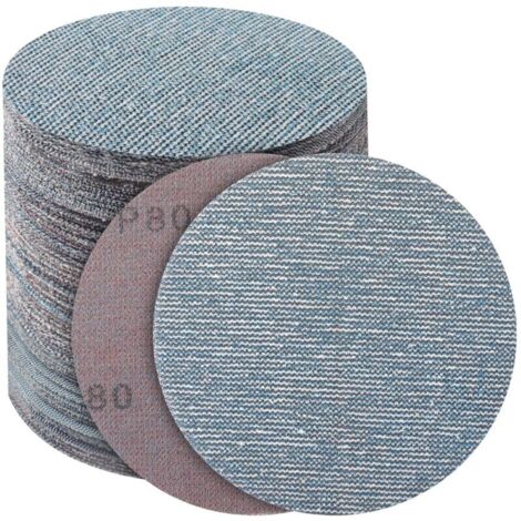 Disques Abrasifs 125 mm, 50 Pièces Filet Céramique Crochet et Boucle, Grain 80 Pour Meulage et Polissage du Bois et Métal (1/5)