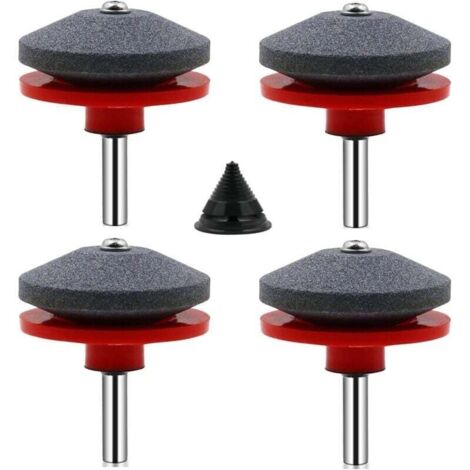 4 Pièces Affuteur Lame Tondeuse Gazon Universel Aiguiseur de Tondeuse Accessoires pour Tondeuses avec 1Pcs Kit D'équilibrage de Lame,50 x 47mm (1/5)