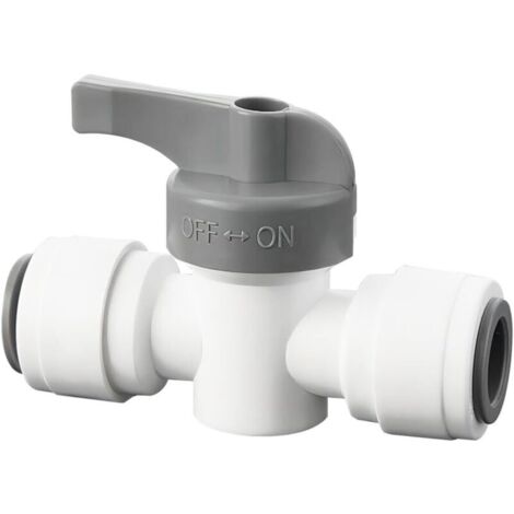 1 Pièces Raccords de Filtre à Eau, Soupape de Isolation pour 1/4", Tube D'osmose Inverse Water Filter Fittings, Refrigerateur Tuyau Connecteur, Vannes Marche/Arrêt pour Filtres à Eau (1/5)