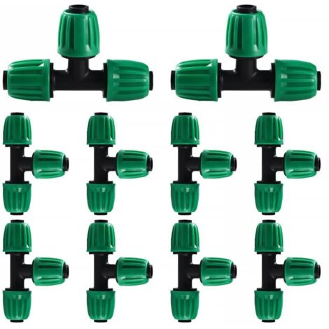 10 Pièces16mm Raccords D'irrigation Goutte à Goutte, Connecteur de Tuyau en T Barbelé, Connecteur de Tuyau D'irrigation, Connecteur D'Irrigation Goutte à Goutte, pour Jardin, Pelouse (Vert)