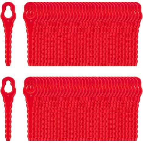 Lame en Plastique pour débroussailleuse, 100 Pcs Lames de Rechange en Plastique, Lame Plastique Coupe Bordure, lames de rechange pour Coupe Bordure sans fil, pour Jardin Pelouse