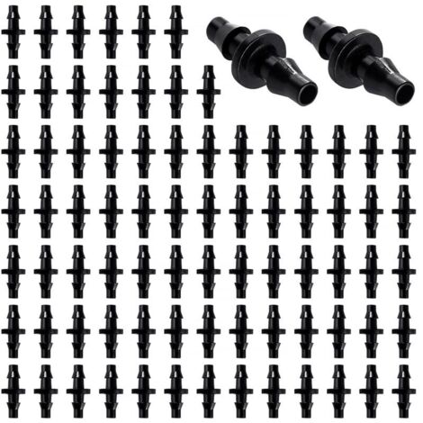 80 Pièces 4/7 mm Connecteurs de Tuyaux, Connecteurs Barbelés de Tuyaux D'Irrigation, Irrigation de Pelouse Raccord Connecteur Goutte 1/4 Pouce, pour Système D'irrigation (1/5)