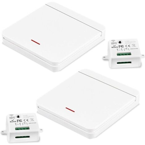 Interrupteur D'Éclairage Sans Fil 230V Set - 1500W Avec Émetteur Et Récepteur, Interrupteur De Sécurité Sans Fil Pour Lampes Et Appareils, Installation Simple, Forte Transmission De Signal Et Contrôle (1/5)