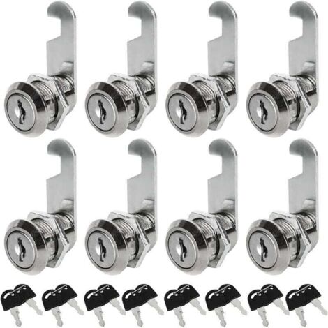 Lot de 8 serrures boîte aux lettres 30mm – Alliage de zinc – 16 clés universelles – Pour tiroirs et armoires – Installation rapide (1/5)