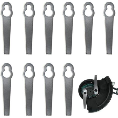 Lames de Rechange pour Coupe-Bordure, RosyFate 10 Pcs Lames Métal Coupe Bordure, Lame Tondeuse à Gazon Universelle, Remplacement des Lames de Strimmer d'Herbe (1/5)