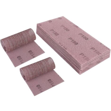 Treillis Feuilles Abrasive 115x230mm, 25 Pièces Papier a Poncer 180 Grains Abrasives Papier pour Ponceuse Vibrante Polir et Enlever La Rouille (1/5)