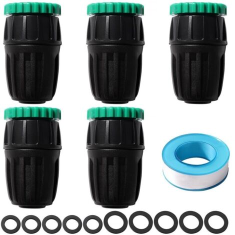 5 Pièces G1/2 G3/4 à 15/20 mm Adaptateur de Micro Irrigation, Micro Irrigation Raccord Rapide Convient, Raccords D'irrigation pour l'agriculture, avec Boucle Verrouillage, pour Pelouses (1/5)