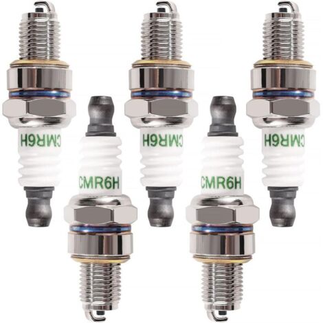 5 Pièces Bougies D'Allumage Cmr6H, Tondeuse Bougie D'Allumage, Bougie D'Allumage Borne Solide Remplacer Cm5H / Cmr5H / Cmr6H / Cmr7H, Compatibles Avec Stihl Fs90 Fs100 Fs110 Fs90R Fs100R (1/5)